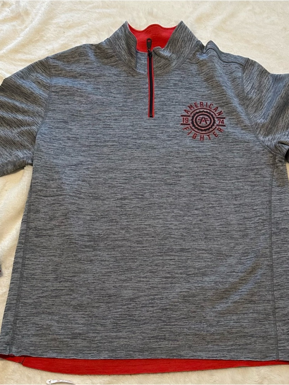American Fighter Reversible Gray Half-Zip Pullover